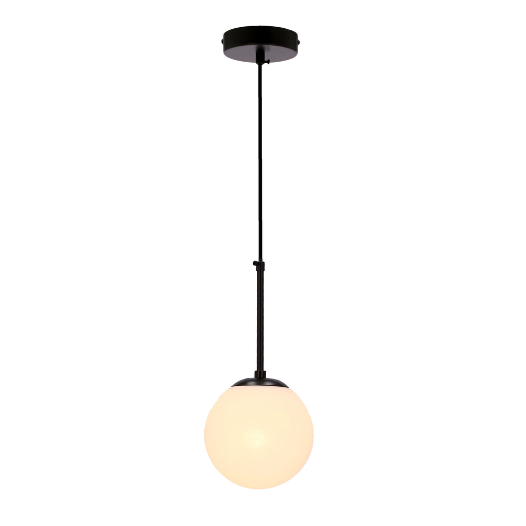 Pompei lampa wisząca czarny 1x40W E27 klosz biały 15cm