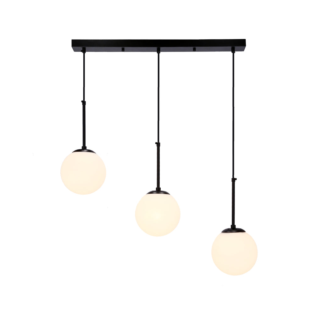 Pompei lampa wisząca czarny 3x40W E27 klosz biały