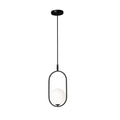 Lampa wisząca CORDEL elegancka - czarna z białym kloszem kulką - nowoczesne oświetlenie salonu i łazienki 1x G9 LED