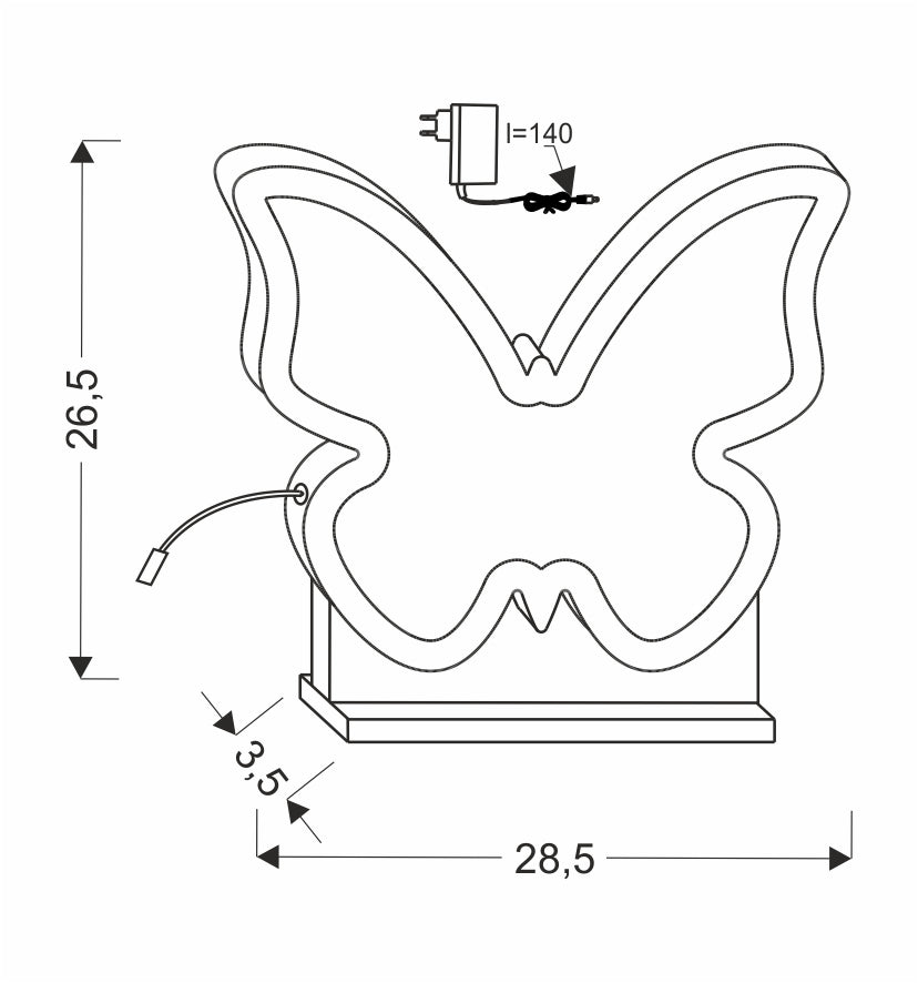 Butterfly lampa stołowa 14W LED 3000k iq kids złoty