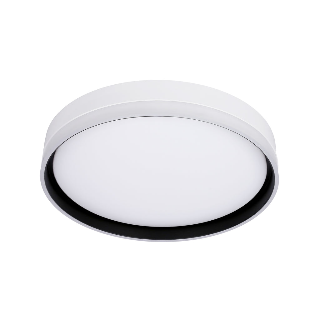 Florida lampa sufitowa plafon biały+czarny 24W LED 39 cm klosz biały