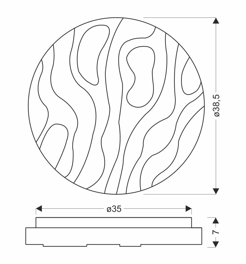 Nevada lampa sufitowa plafon biały 24W LED 38,5 cm klosz biały efect sky