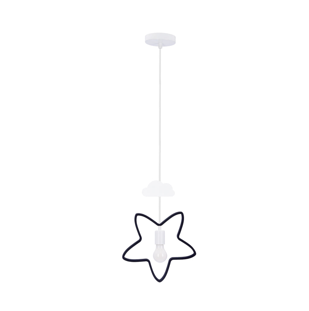 STAR C lampa wisząca 1x20W E27 iq kids czarny+biały