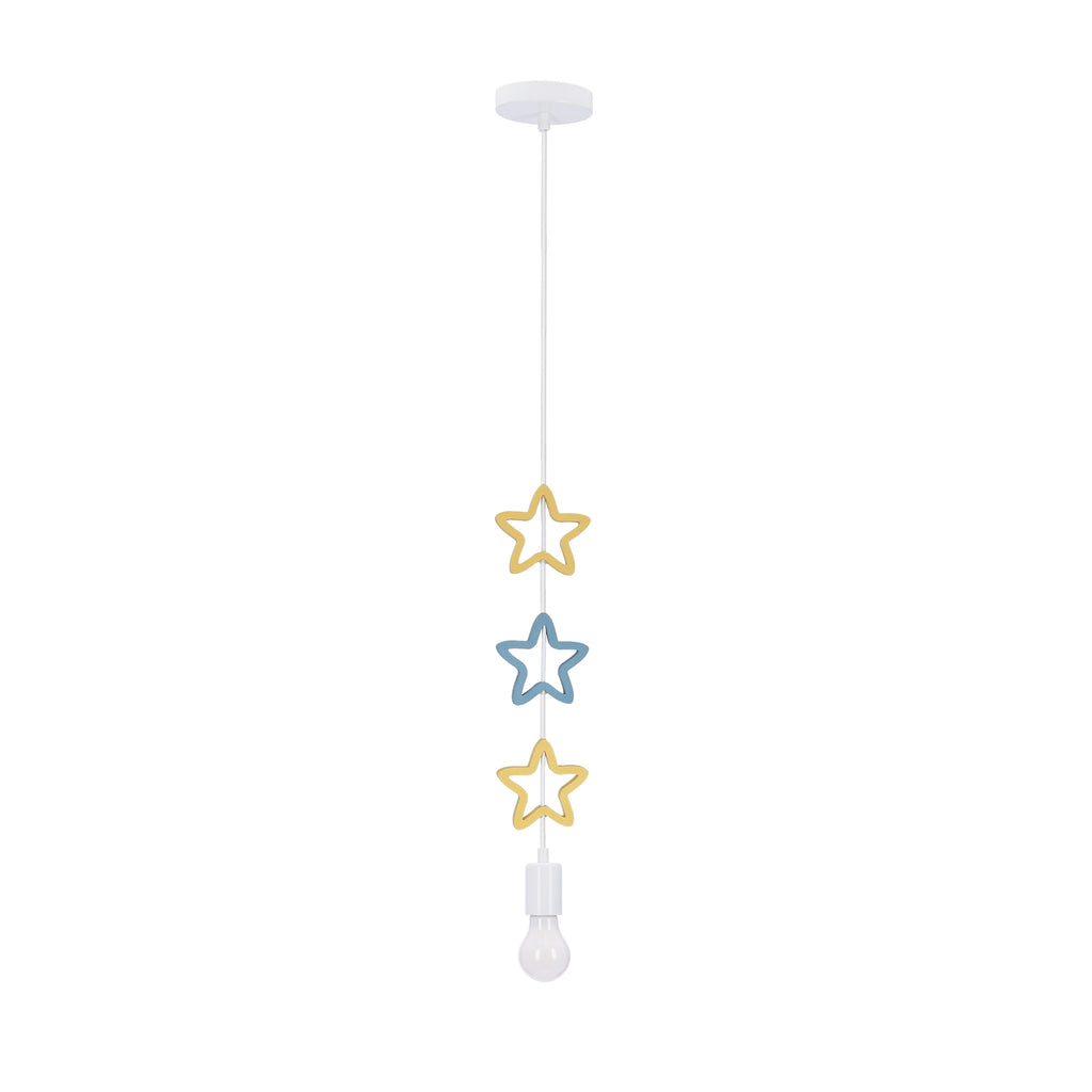 STARS lampa wisząca 1x20W E27 iq kids złoty+niebieski