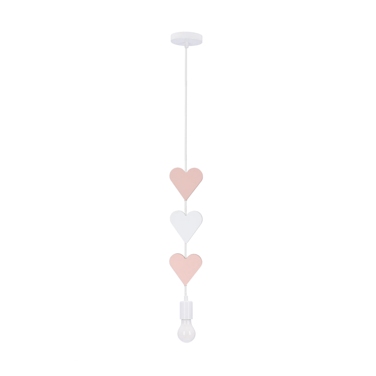 HEARTS lampa wisząca 1x20W E27 iq kids różowy+biały
