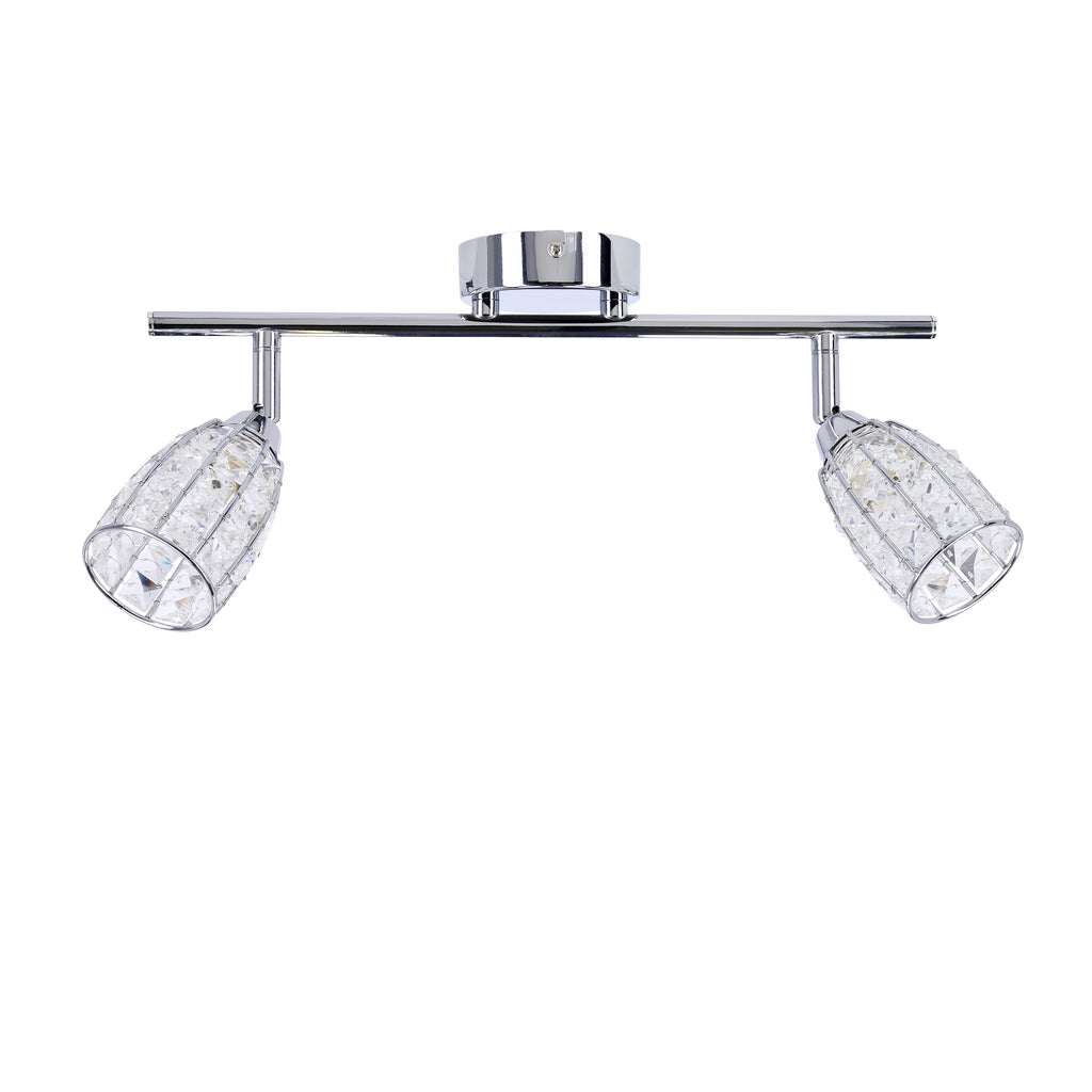 Shiba lampa sufitowa listwa chromowy 2x15W G9 klosz bezbarwny