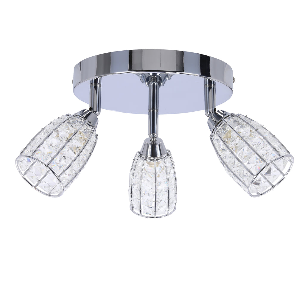 Shiba lampa sufitowa plafon chromowy 3x15W G9 klosz bezbarwny