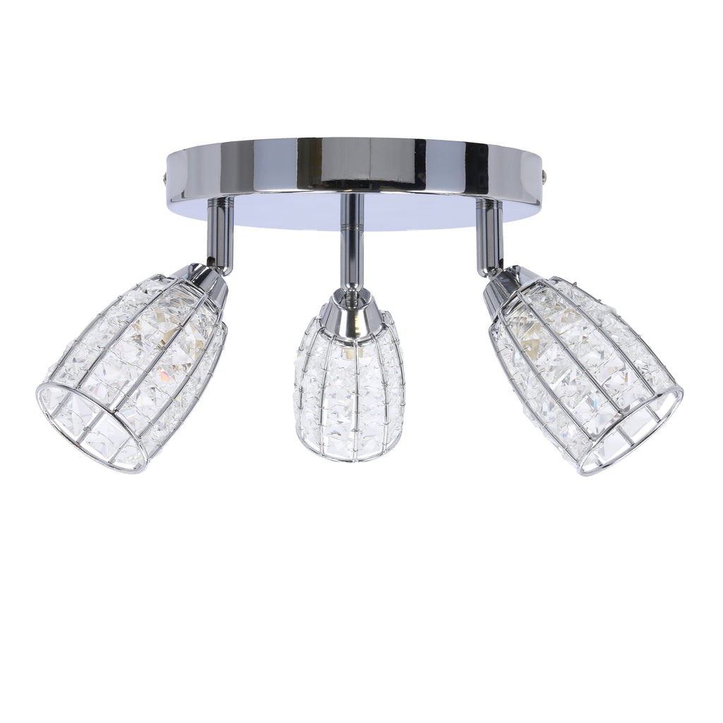 Shiba lampa sufitowa plafon chromowy 3x15W G9 klosz bezbarwny