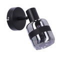YUKI lampa kinkiet czarny matowy 1x15W E14 klosz dymiony
