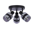 YUKI lampa plafon czarny matowy 3x15W E14 klosz dymiony