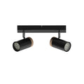 LAGOS lampa sufitowa czarny 2x15 GU10 klosz czarny+drewniany