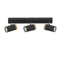 LAGOS lampa sufitowa czarny 3x15W GU10 klosz czarny+drewniany