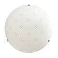 FANUSA lampa sufitowa plafon 30 chromowy 1x60W E27 klosz biały z wzorem