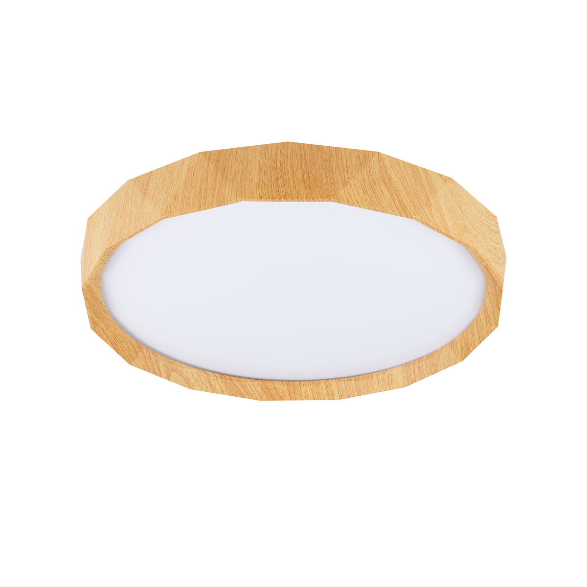 CADIX lampa sufitowa plafon biały+drewniany 24W LED 38,5 cm klosz biały