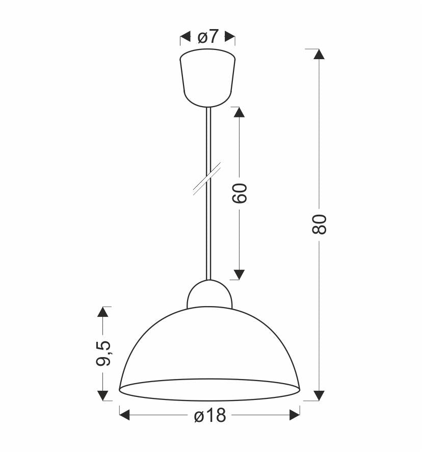 Vanilia lampa wisząca 18 1x60W E27 klosz kremowy