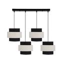 Benta lampa wisząca czarny 4x40W E27 abażur czarny+kremowy
