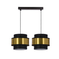 Prestige lampa wisząca czarny 2x40W E27 abażur czarny+złoty