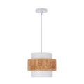 Cork lampa wisząca biały 1x40W E27 abażur biały+beżowy