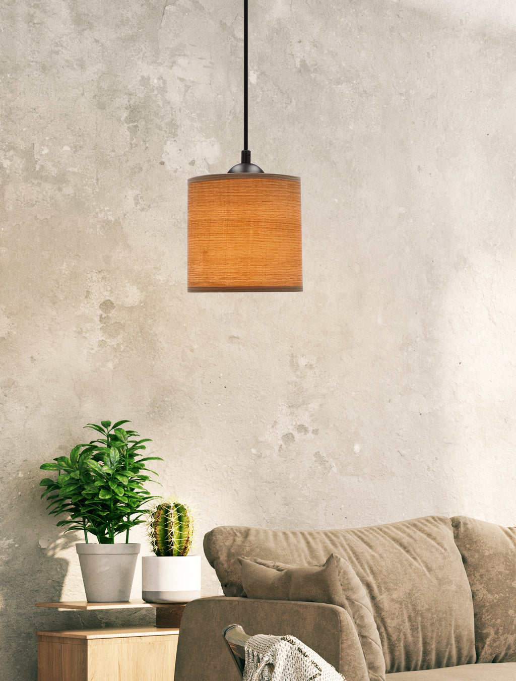 Legno lampa wisząca czarny 15 1x40W E27 abażur orzechowy