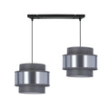 Hare lampa sufitowa czarny 2x40W E27 abażur szary+srebrny