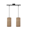 Ballo lampa wisząca czarny 2x60 E27 abażur orzechowy
