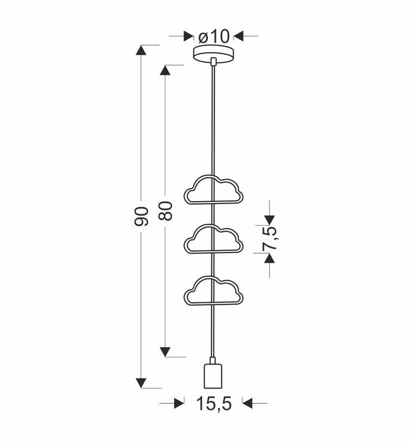 SINGLE CCC lampa wisząca 1x20W E27 iq kids biały+niebieski+różowy