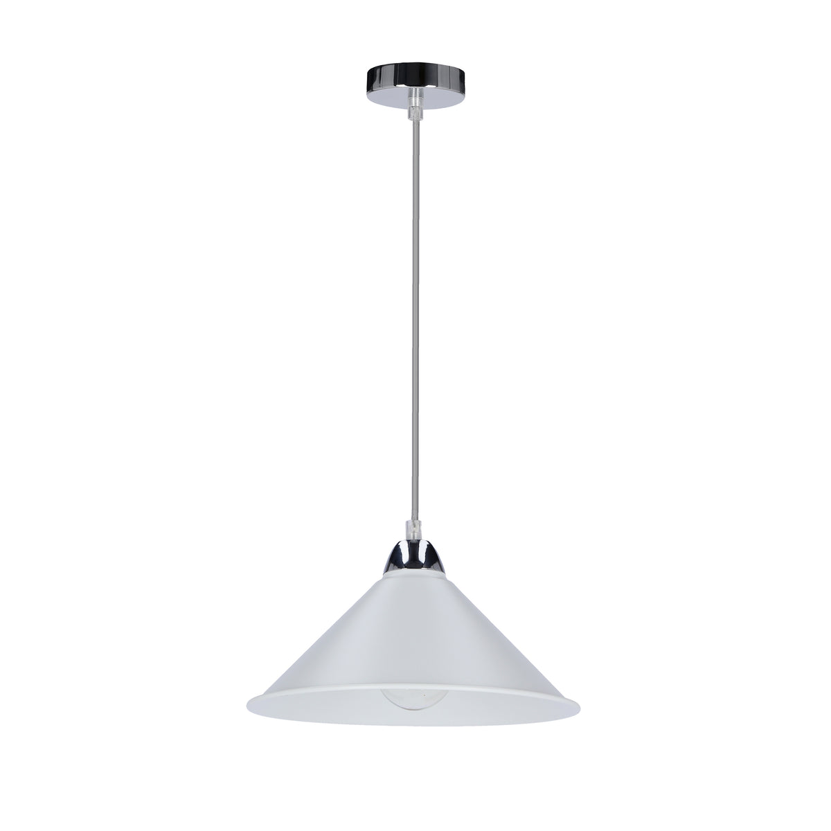AVOLA lampa wisząca chromowy 26 1x60W E27 klosz biały