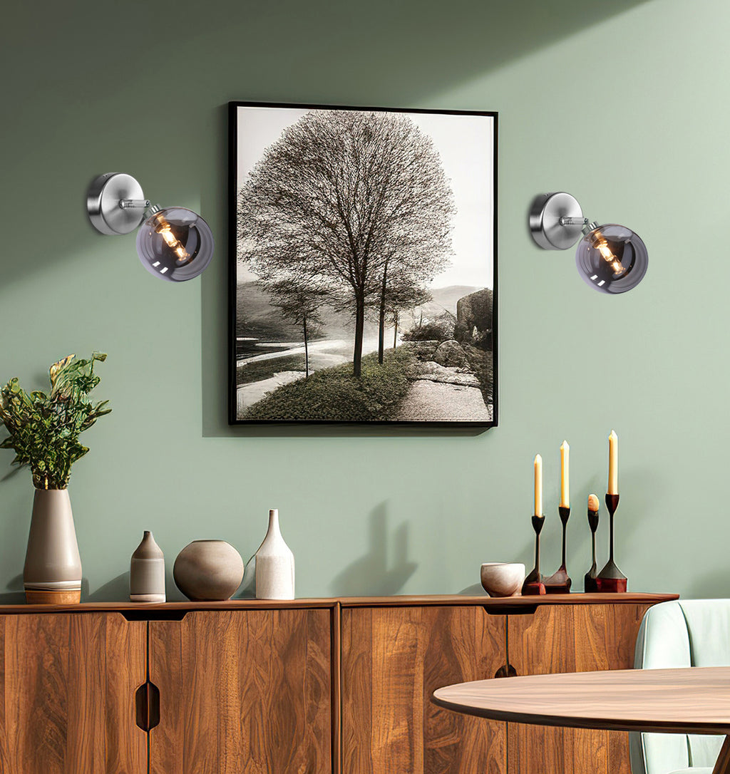 RODIA lampa kinkiet satynowy 1x40W G9 klosz grafitowy