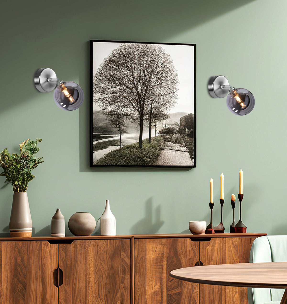 RODIA lampa kinkiet satynowy 1x40W G9 klosz grafitowy