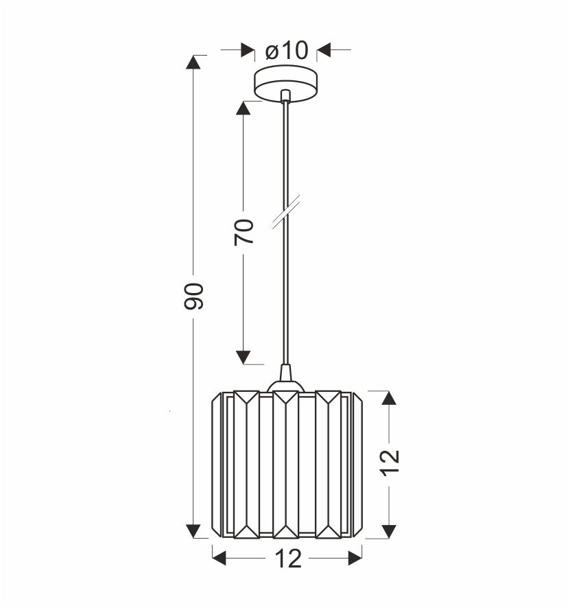 GLASSIA lampa wisząca czarny 1x40 E27 klosz czarny+kryształy bezbarwne