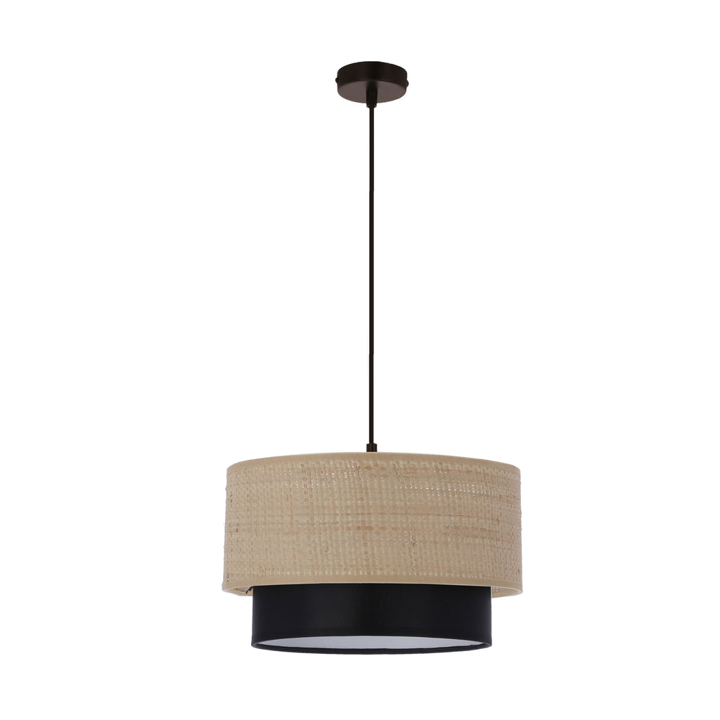 RITANA 25 lampa wisząca czarny 1x60 E27 abażur beżowy+czarny