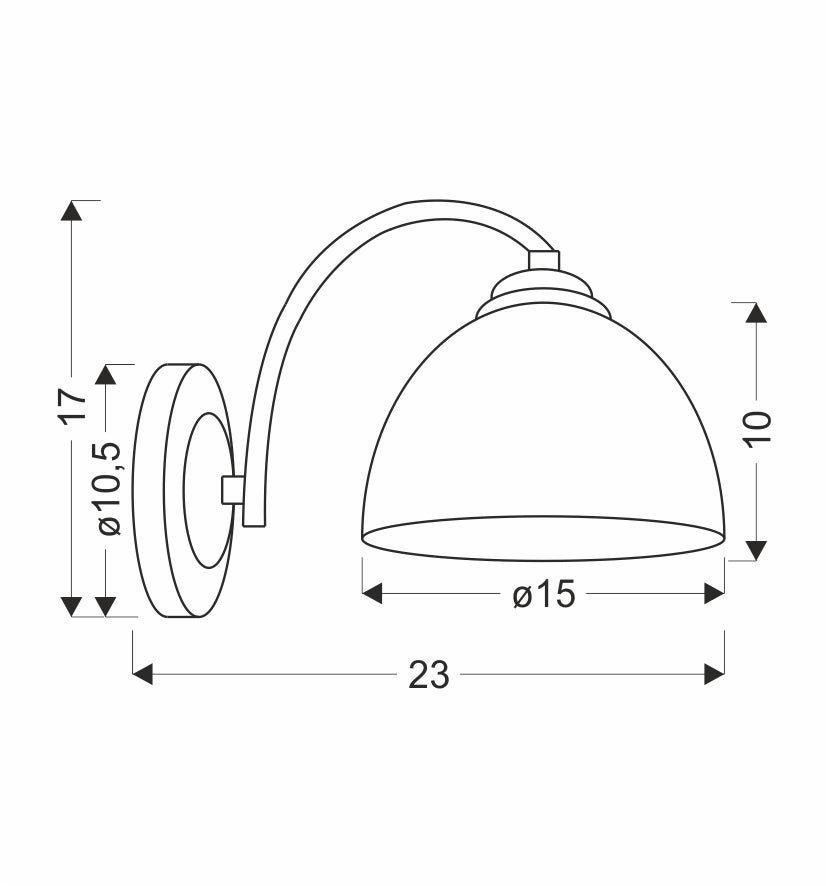 GRACJA lampa kinkiet czarny perłowy 1x40 E27 klosz biały