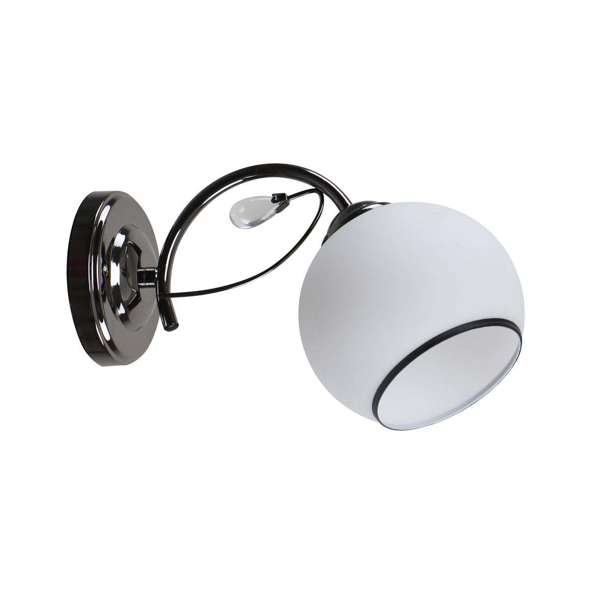 GRAPHITE lampa kinkiet czarny perłowy 1x40 E27 klosz biały