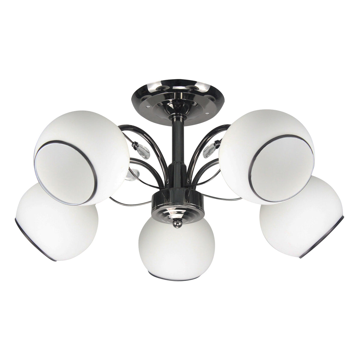 GRAPHITE lampa sufitowa czarny perłowy 5x40 E27 klosz biały