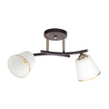 GRECO lampa sufitowa czarny+złoty 2x40 E27 klosz biały