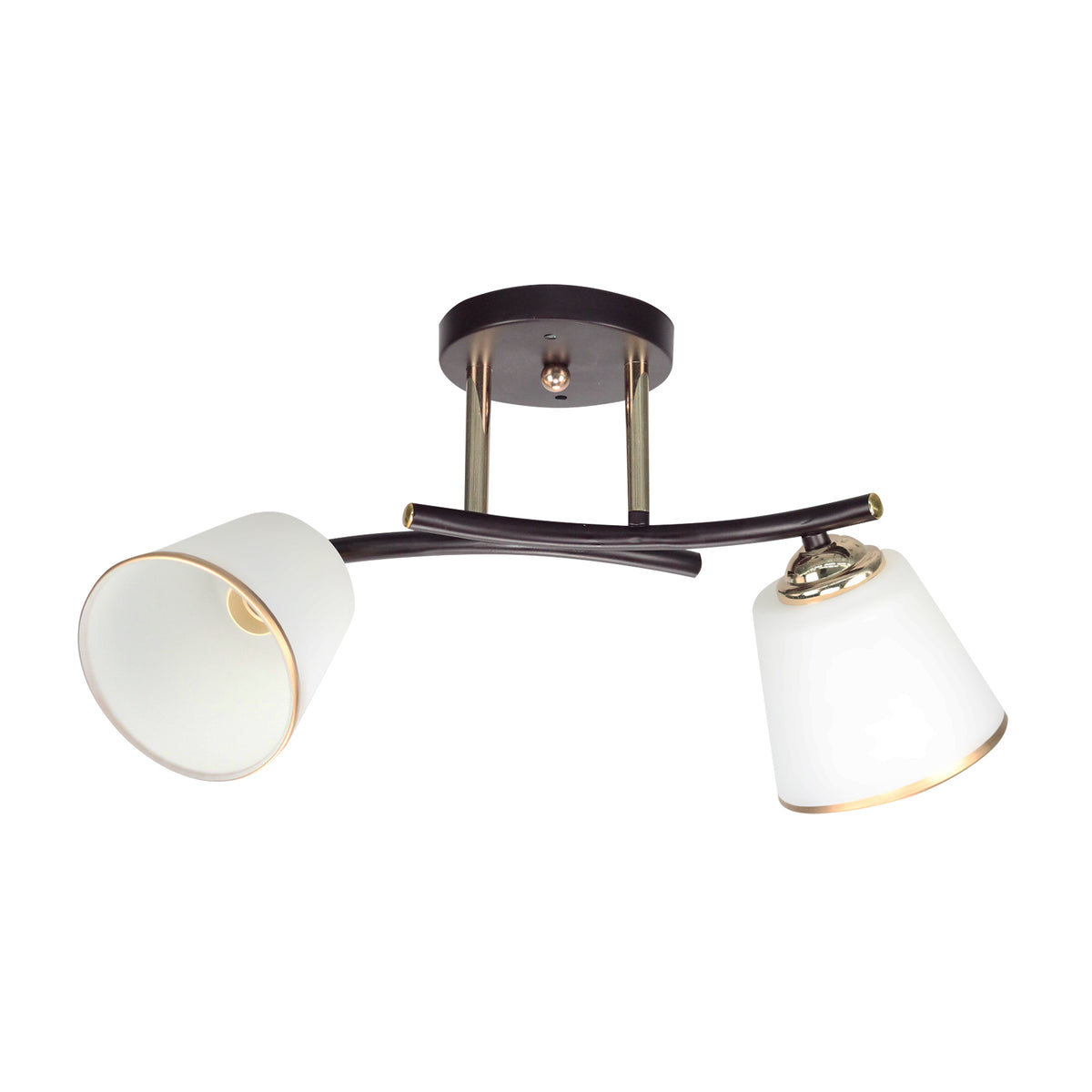 GRECO lampa sufitowa czarny+złoty 2x40 E27 klosz biały