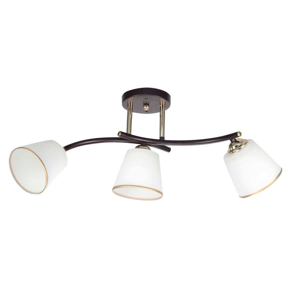 GRECO lampa sufitowa czarny+złoty 3x40 E27 klosz biały