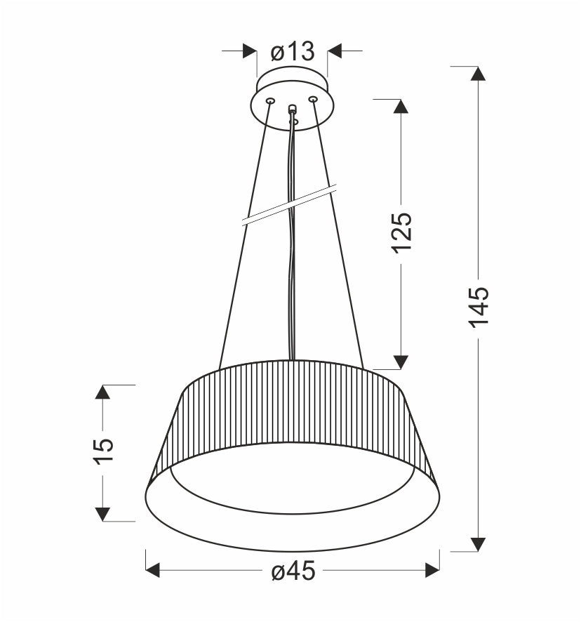 UMBRIA lampa wisząca czarno drewniana 1x24W LED klosz biały