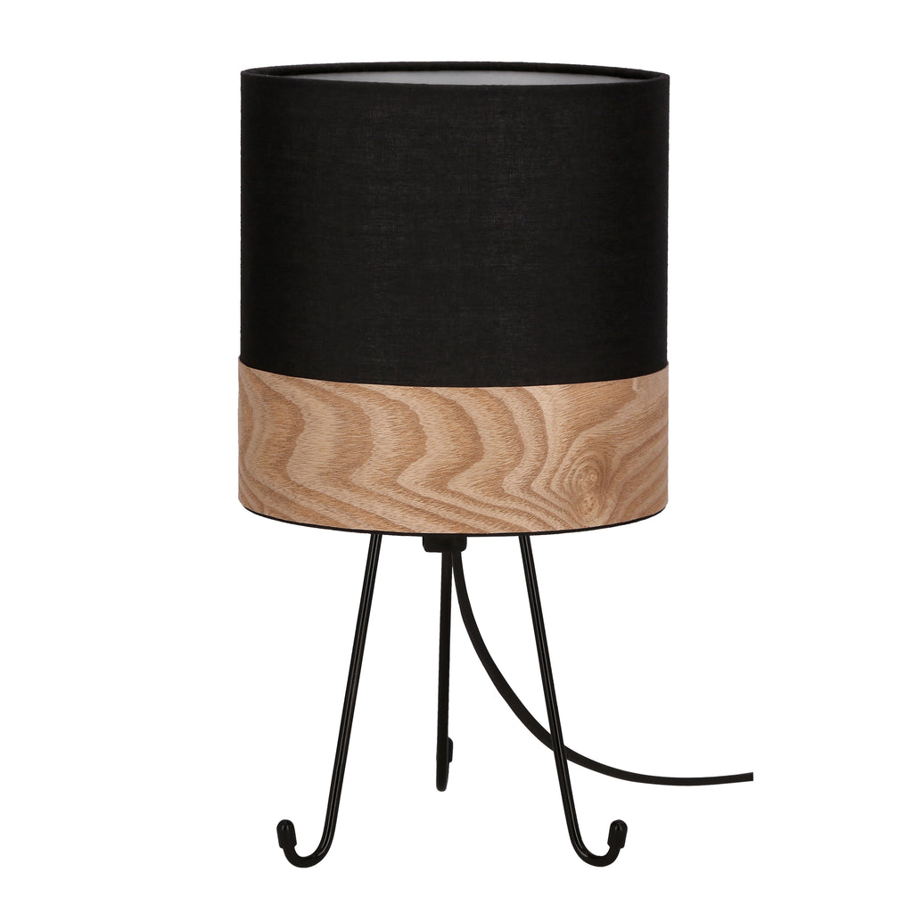 SMALLY lampa stołowa czarny 1x40 E14 abażur czarny+orzechowy