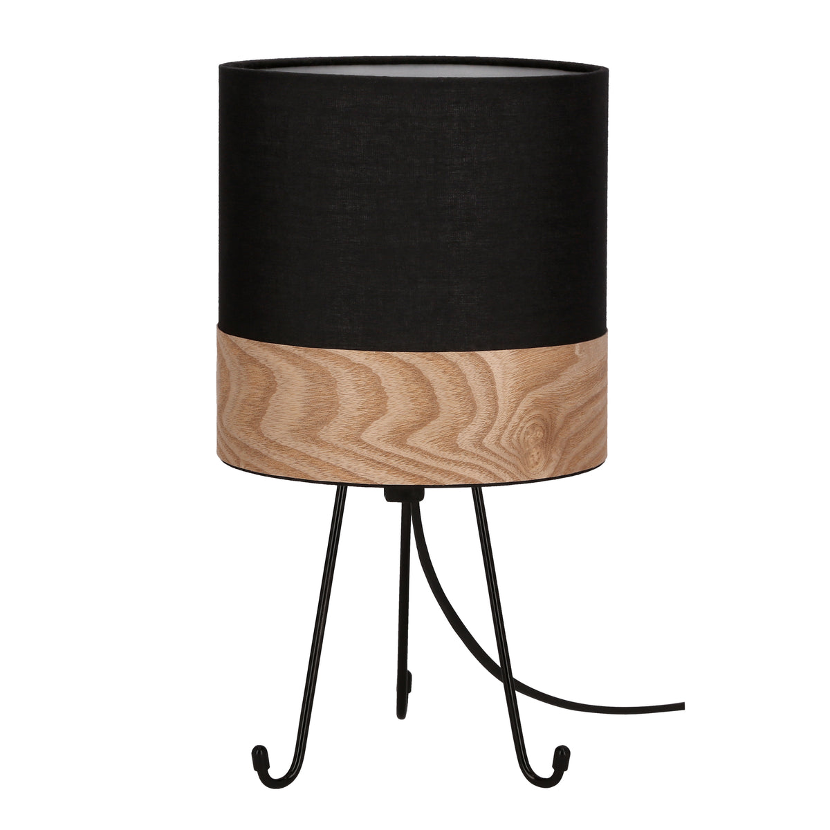 SMALLY lampa stołowa czarny 1x40 E14 abażur czarny+orzechowy