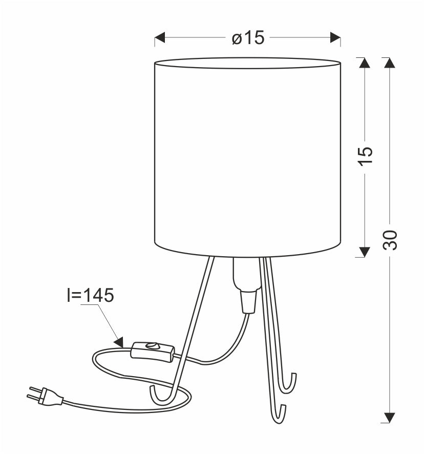 SMALLY lampa stołowa czarny 1x40 E14 abażur czarny+orzechowy