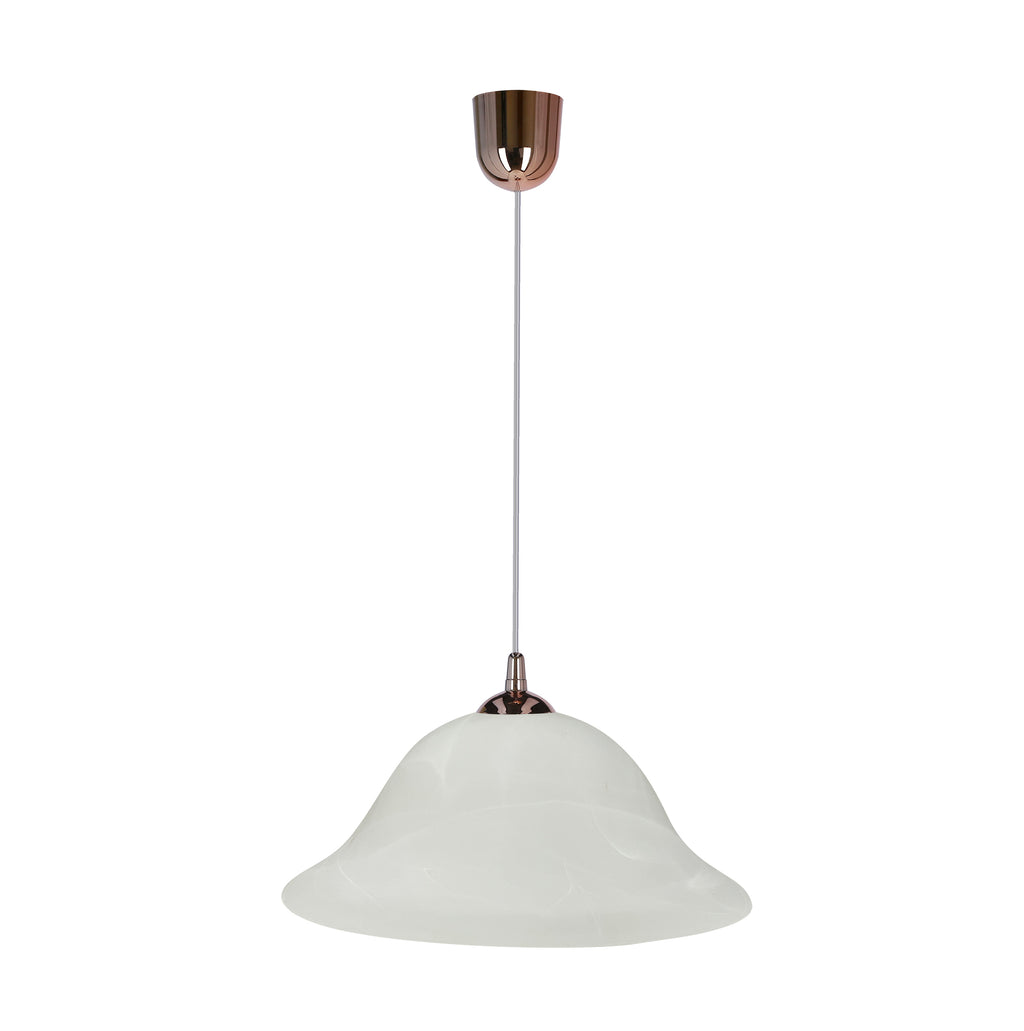 VERA lampa wisząca miedziany 1x60W E27 klosz alabastrowy