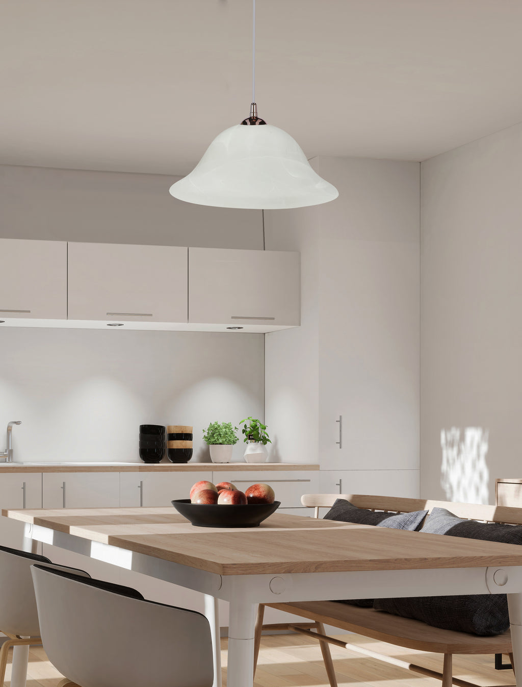 VERA lampa wisząca miedziany 1x60W E27 klosz alabastrowy