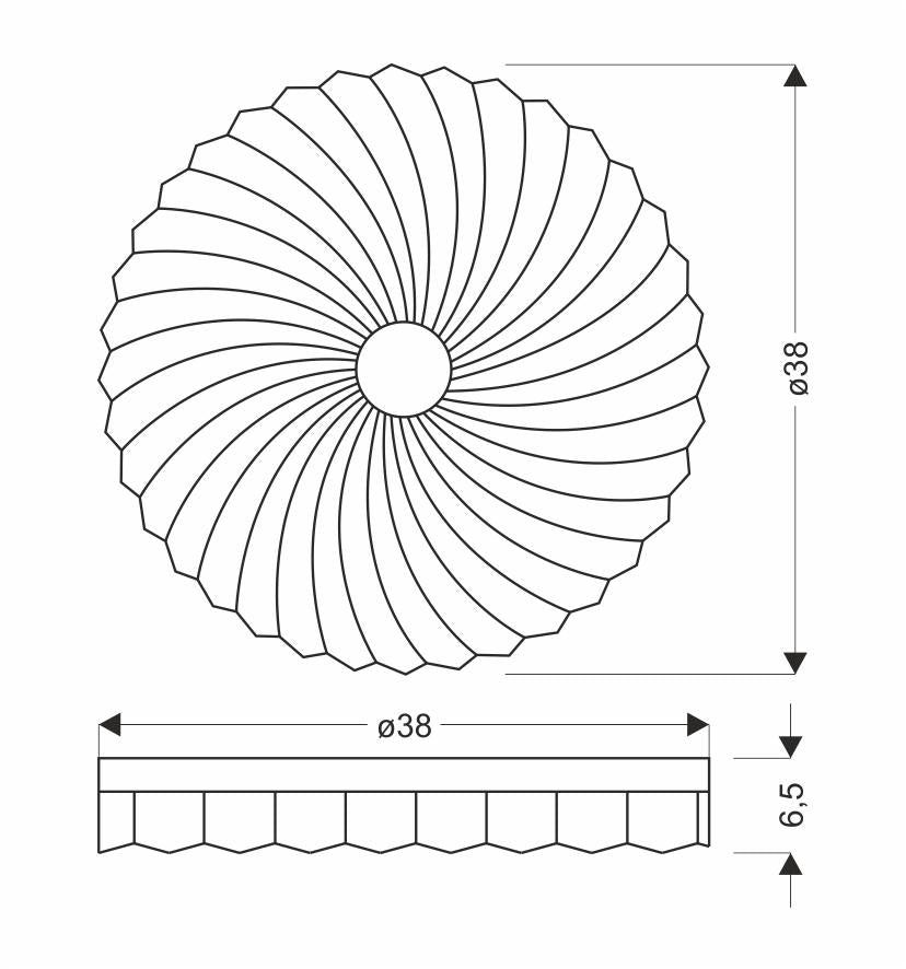 LEMO lampa sufitowa plafon drewniany 24W LED 38cm biały 4000k