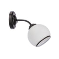 MARINEN lampa kinkiet czarny 1x40W E27 klosz biały z obwódką