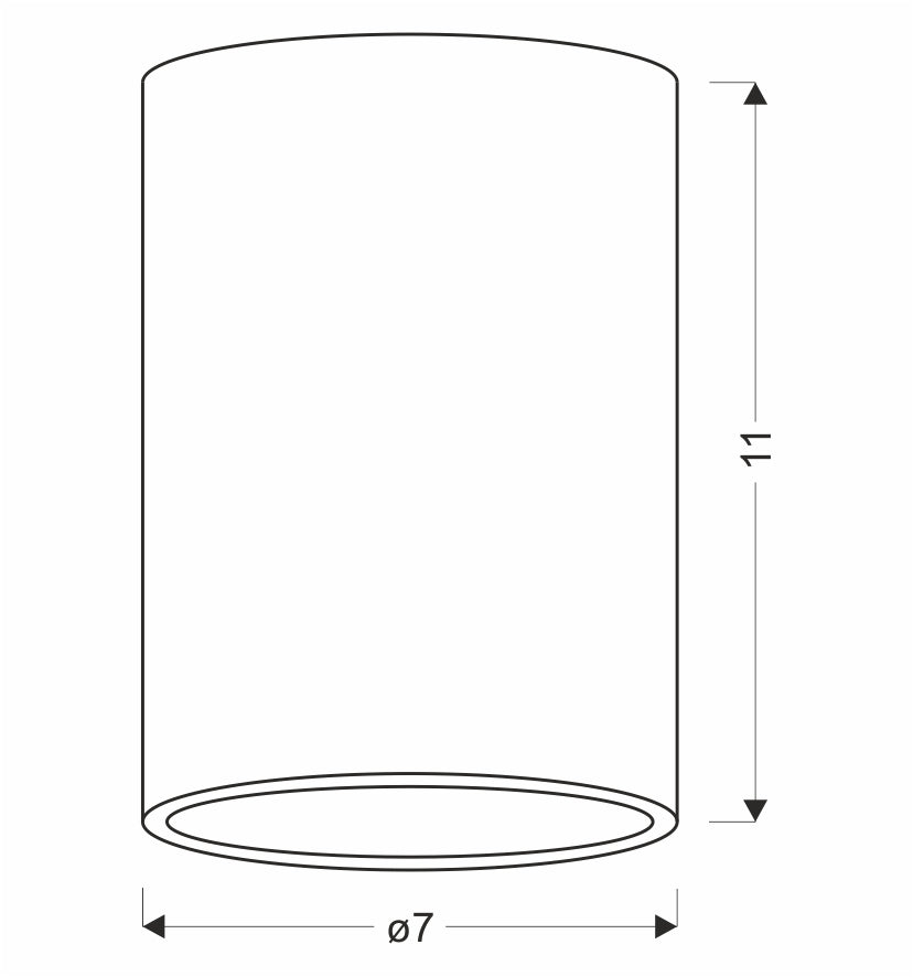 TUBA lampa sufitowa czarny 1x15W GU10 odbł. złoty śr. 7 cm