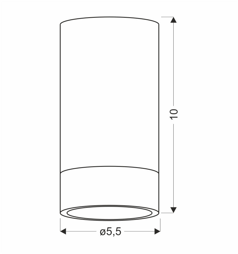 CONTI lampa sufitowa tuba 1x15W GU10 5,5/10 czarny+drewniany