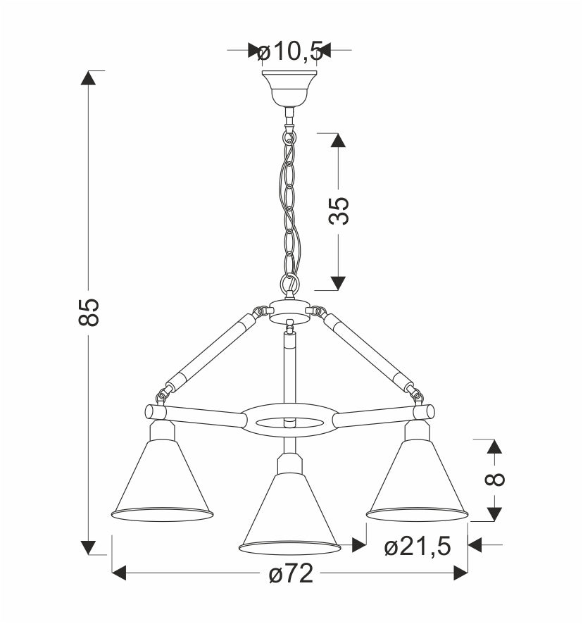 Nowoczesna lampa wisząca Negru 3x40W E27 kolor czarny lampa do jadalni salonu