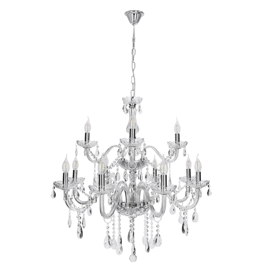 Cristallo lampa wisząca chromowy 12x40W E14 transparentny