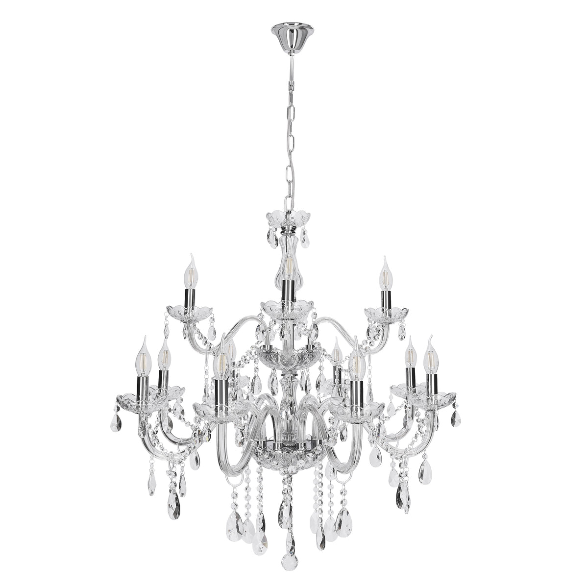 Cristallo lampa wisząca chromowy 12x40W E14 transparentny
